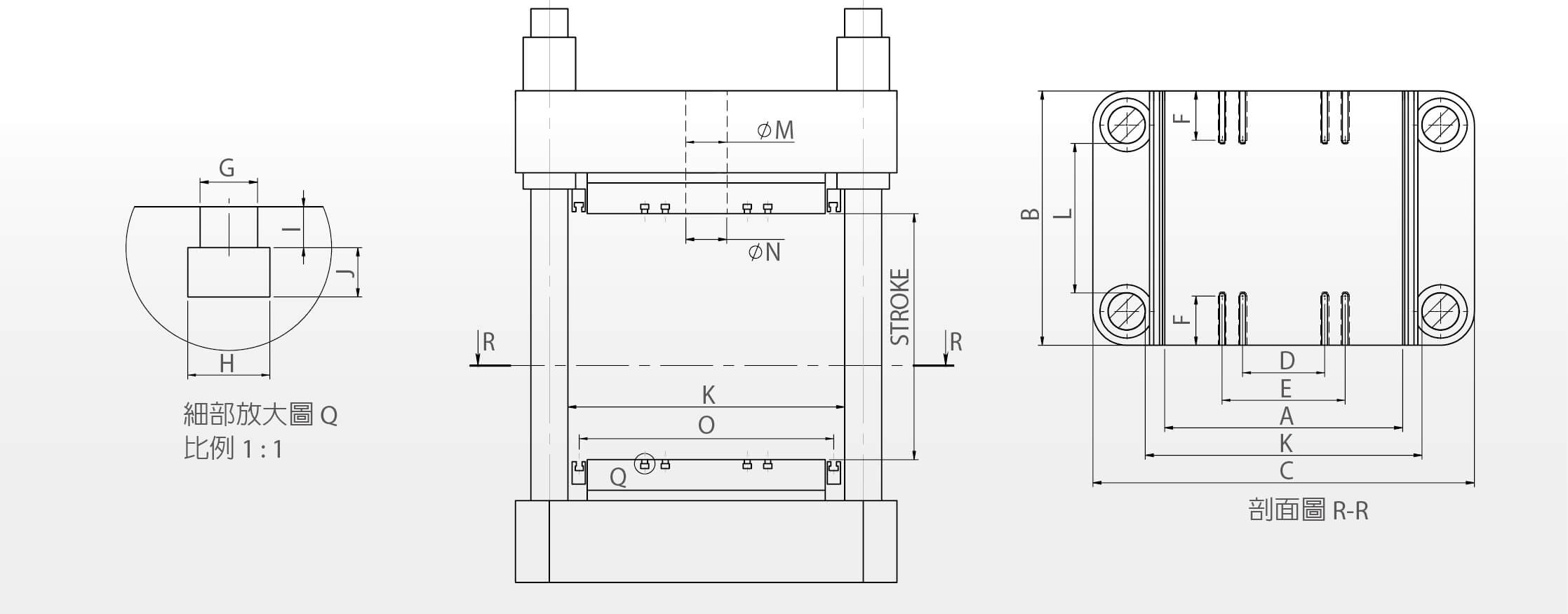 Mold Installation & Heating Plate Dimension